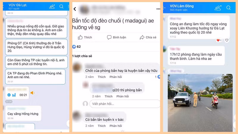 Cơ quan công an thu thập nhiều chứng cứ là thông tin chia sẻ trên nhiều hội, nhóm có hoạt động báo “chốt” giao thông. Cơ quan công an thu thập nhiều chứng cứ là thông tin chia sẻ trên nhiều hội, nhóm có hoạt động báo “chốt” giao thông.