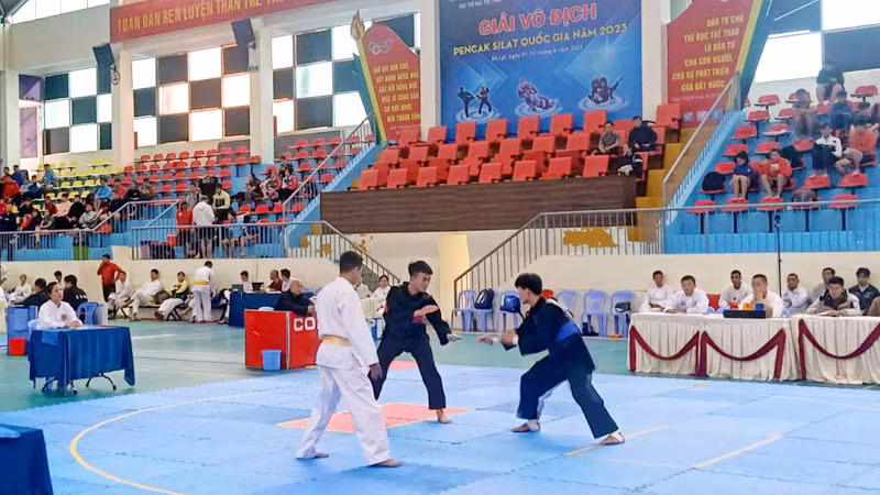 Các vận động viên tranh tài sau lễ khai mạc.