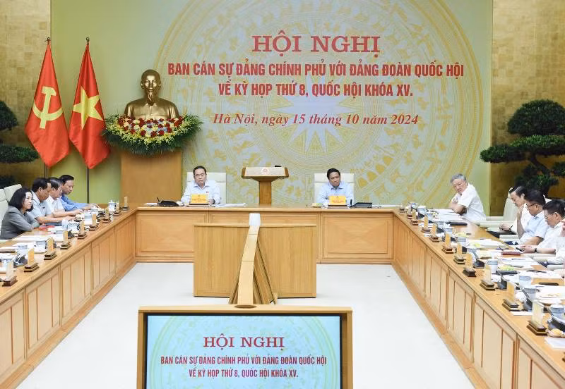Thủ tướng Phạm Minh Chính và Chủ tịch Quốc hội Trần Thanh Mẫn đồng chủ trì Hội nghị.