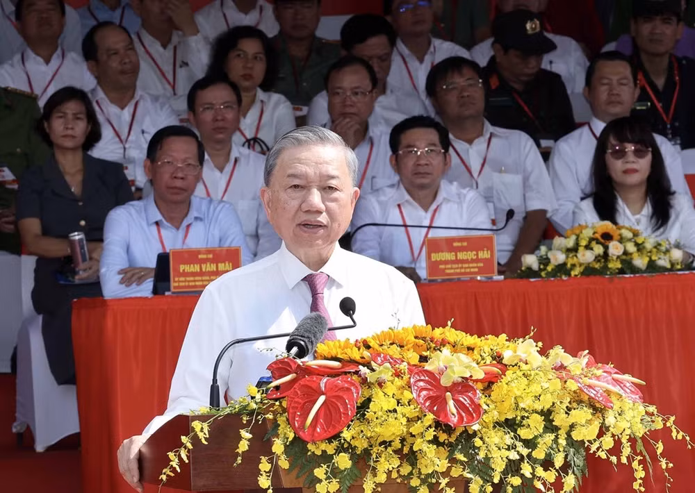 Chủ tịch nước Tô Lâm phát biểu. Ảnh: Nhan Sáng-TTXVN