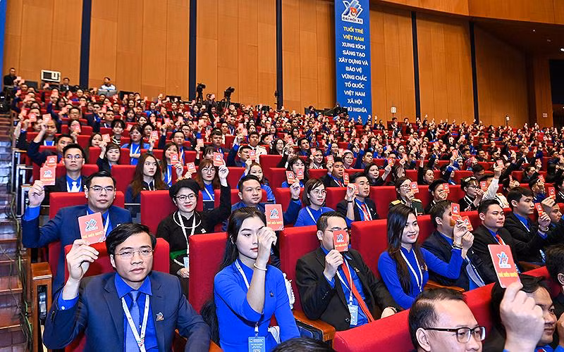 Các đại biểu biểu quyết tại Đại hội. Các đại biểu biểu quyết tại Đại hội.