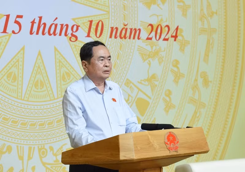 Chủ tịch Quốc hội Trần Thanh Mẫn phát biểu ý kiến tại Hội nghị.