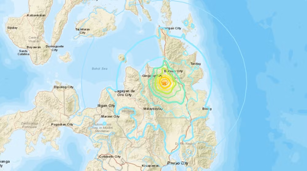 Vị trí xảy ra trận động đất ở Philppines. (Nguồn: USGS)