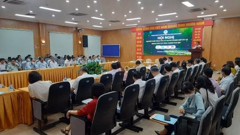 Quang cảnh Hội nghị gặp gỡ và đối thoại với các doanh nghiệp, hợp tác xã trong lĩnh vực nông nghiệp năm 2022.