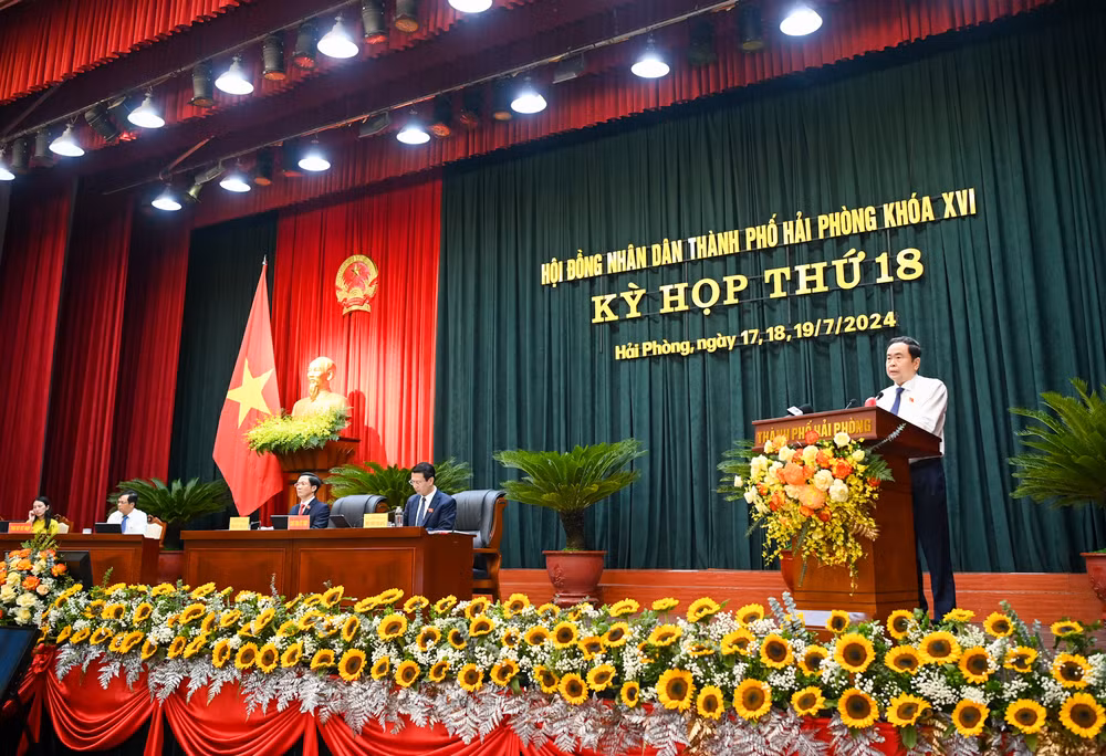 Chủ tịch Quốc hội Trần Thanh Mẫn phát biểu chỉ đạo tại kỳ họp.