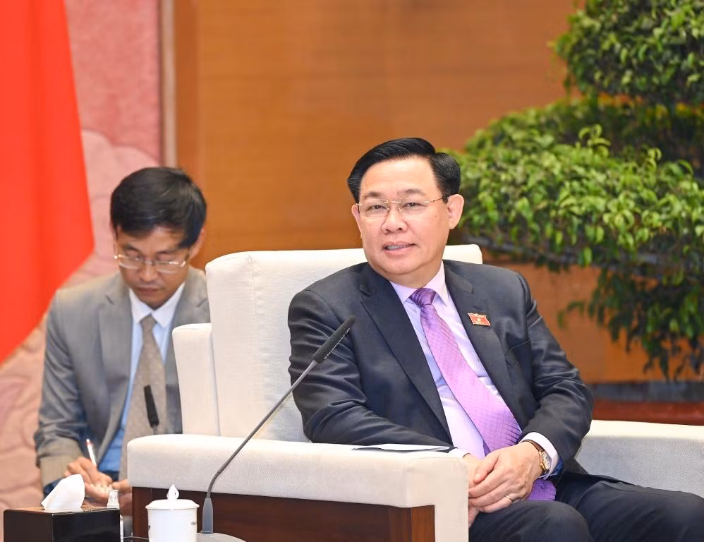 [Ảnh] Chủ tịch Quốc hội Vương Đình Huệ tiếp Đại sứ Pháp tại Việt Nam ảnh 5