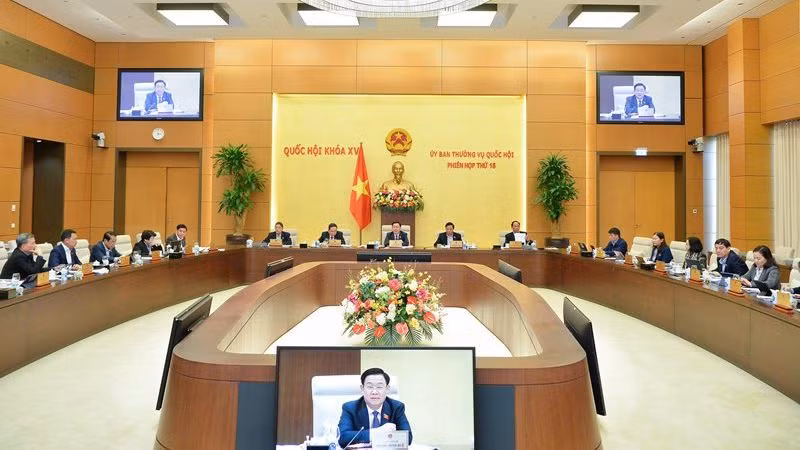 Một phiên họp của Ủy ban Thường vụ Quốc hội khóa XV. (Ảnh: quochoi.vn)
