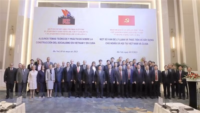 Đại biểu dự Hội thảo lý luận lần thứ 5 giữa Đảng Cộng sản Việt Nam và Đảng Cộng sản Cuba. (Ảnh: Phương Hoa/TTXVN)