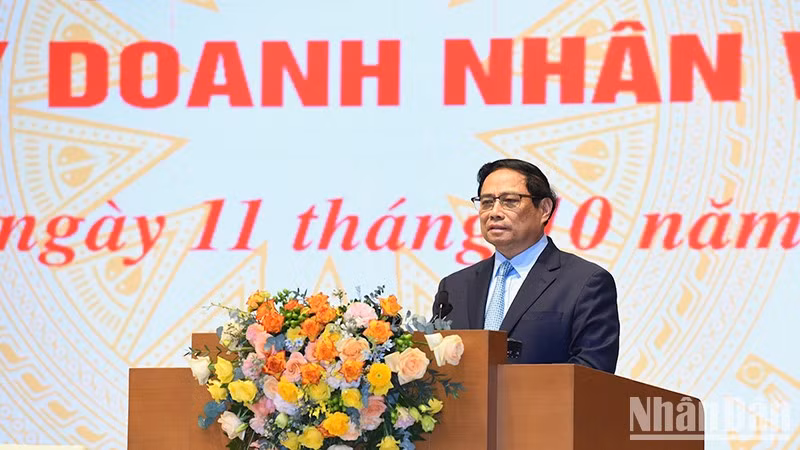 Thủ tướng Phạm Minh Chính phát biểu tại Hội nghị. Thủ tướng Phạm Minh Chính phát biểu tại Hội nghị.