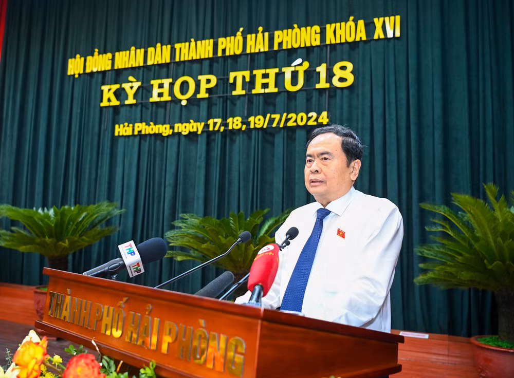 Chủ tịch Quốc hội Trần Thanh Mẫn phát biểu chỉ đạo tại kỳ họp.