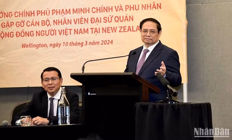 Thủ tướng Phạm Minh Chính nói chuyện thân mật với bà con cộng đồng người Việt Nam tại New Zealand.