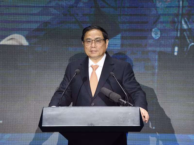 Thủ tướng Phạm Minh Chính phát biểu tại lễ khánh thành. Thủ tướng Phạm Minh Chính phát biểu tại lễ khánh thành.