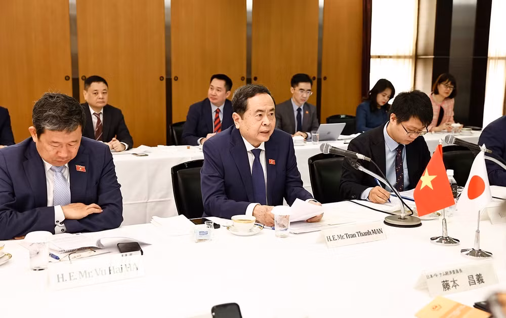 Chủ tịch Quốc hội Trần Thanh Mẫn phát biểu. (Ảnh: Doãn Tấn - TTXVN) Chủ tịch Quốc hội Trần Thanh Mẫn phát biểu. (Ảnh: Doãn Tấn - TTXVN)