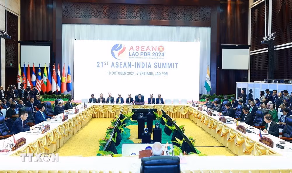 Hội nghị Cấp cao ASEAN-Ấn Độ lần thứ 21. (Ảnh: Dương Giang/TTXVN) Hội nghị Cấp cao ASEAN-Ấn Độ lần thứ 21. (Ảnh: Dương Giang/TTXVN)