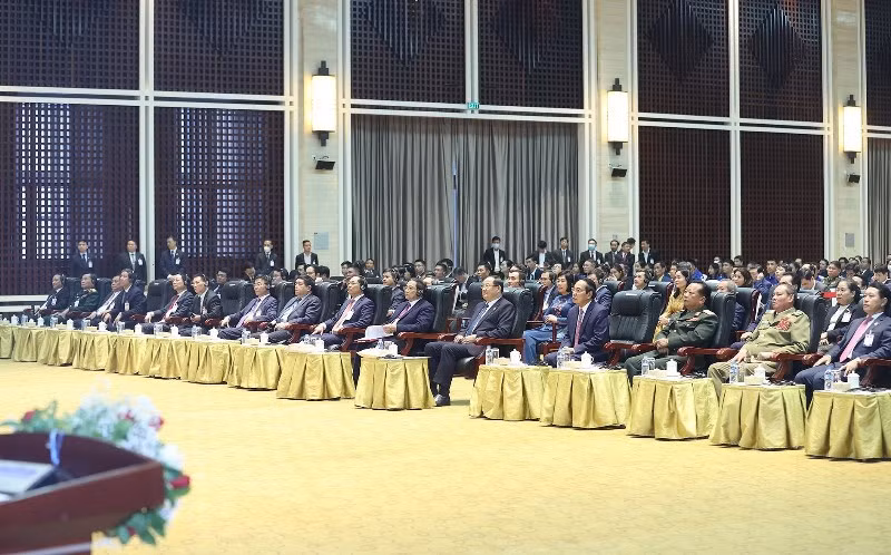 Các đại biểu Lào và Việt Nam tham dự Lễ tổng kết Năm Đoàn kết Hữu nghị Việt Nam-Lào, Lào-Việt Nam 2022.