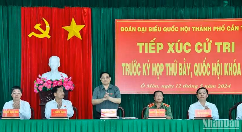 Thủ tướng Phạm Minh Chính dự hội nghị tiếp xúc cử tri quận Ô Môn, thành phố Cần Thơ trước Kỳ họp thứ 7, Quốc hội khóa XV.