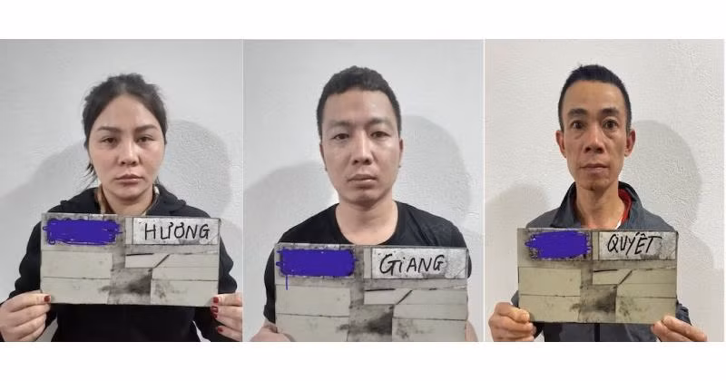 Các đối tượng Quyết, Giang và Hương.