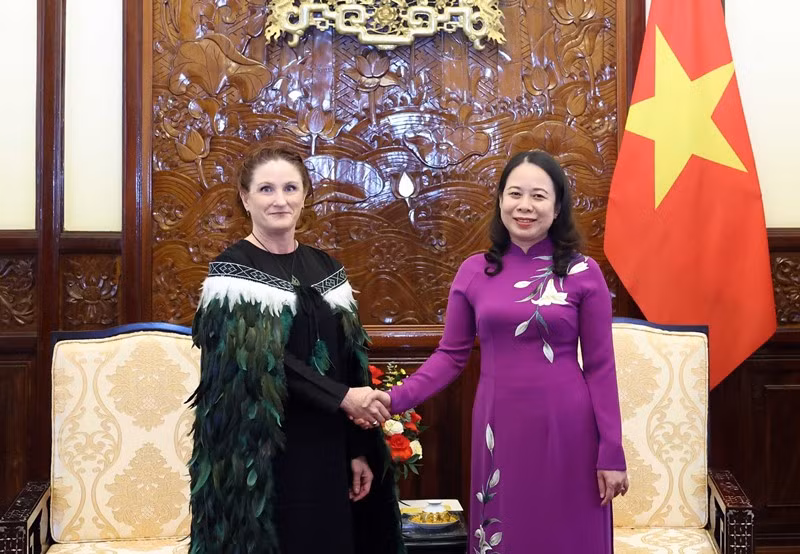 Quyền Chủ tịch nước Võ Thị Ánh Xuân tiếp Đại sứ New Zealand.