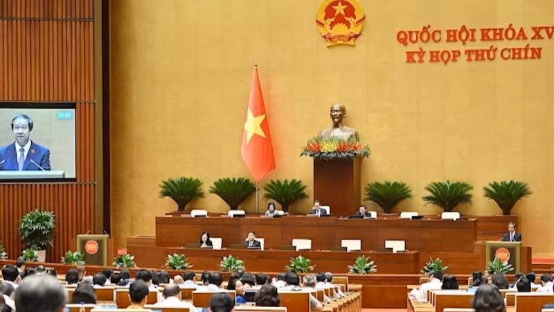 Quốc hội họp phiên toàn thể tại hội trường ngày 22/5. (Ảnh: THỦY NGUYÊN)