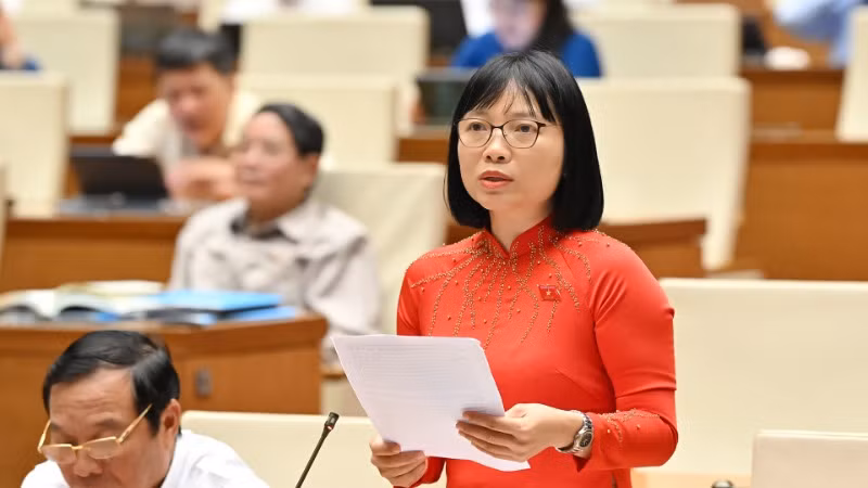 Đại biểu Nguyễn Thị Việt Nga (Đoàn Hải Dương). (Ảnh: THỦY NGUYÊN) Đại biểu Nguyễn Thị Việt Nga (Đoàn Hải Dương). (Ảnh: THỦY NGUYÊN)