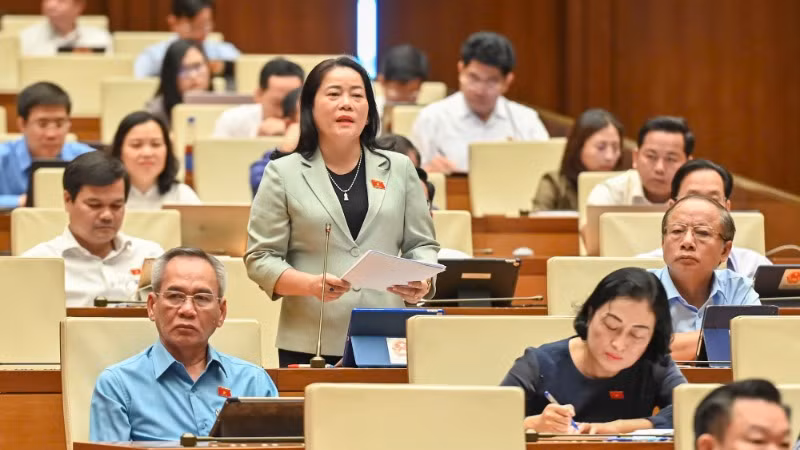 Đại biểu Lê Thị Thanh Lam (đoàn Hậu Giang) phát biểu ý kiến tại hội trường. (Ảnh: BÙI GIANG) Đại biểu Lê Thị Thanh Lam (đoàn Hậu Giang) phát biểu ý kiến tại hội trường. (Ảnh: BÙI GIANG)