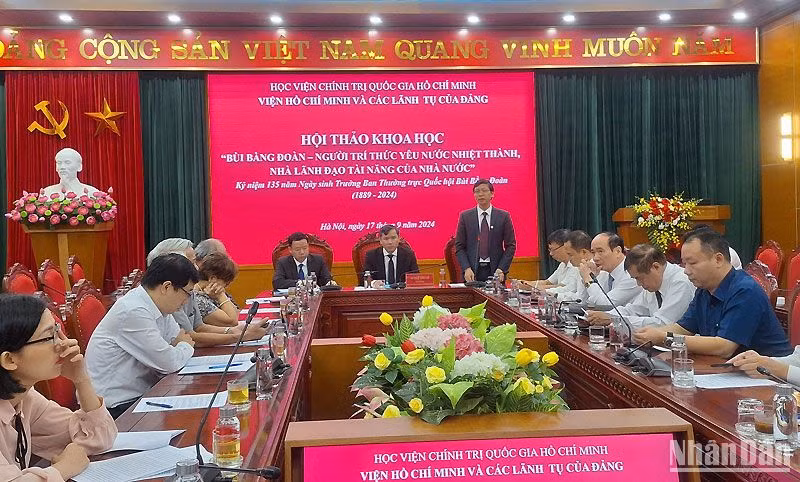 Quang cảnh hội thảo khoa học: "Bùi Bằng Đoàn - Người trí thức yêu nước nhiệt thành, nhà lãnh đạo tài năng của Nhà nước".
