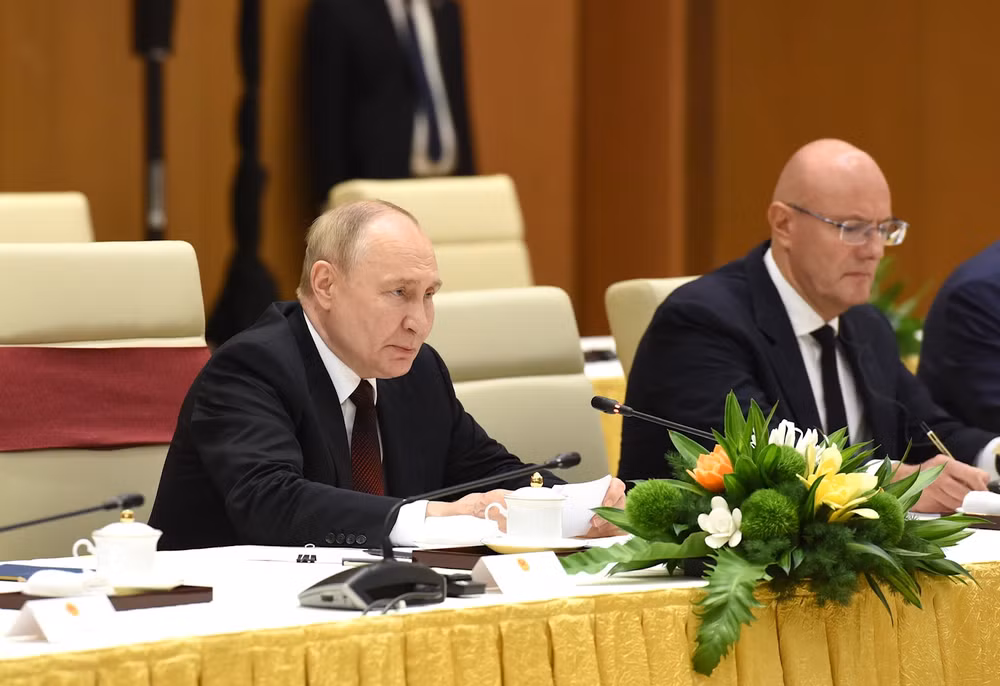 Tổng thống Liên bang Nga Vladimir Putin phát biểu tại buổi hội kiến.