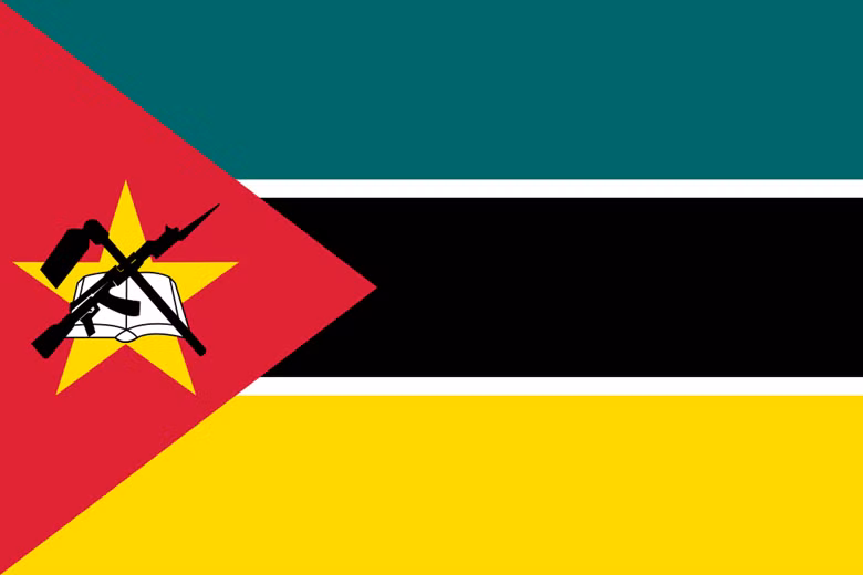 Quốc kỳ nước Cộng hòa Mozambique.