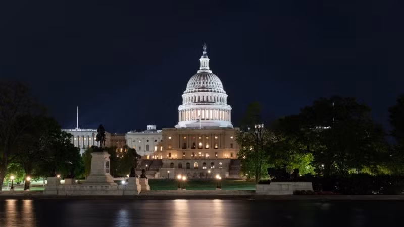 Tòa nhà Quốc hội Mỹ tại Washington, D.C.(Ảnh: Tân Hoa xã)