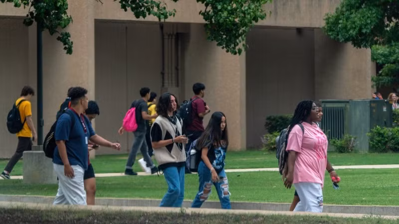 Khuôn viên một trường học ở Texas, Mỹ (Ảnh: Tân Hoa xã)
