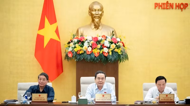 Chủ tịch Quốc hội Trần Thanh Mẫn phát biểu ý kiến tại phiên họp. (Ảnh ĐĂNG ANH)