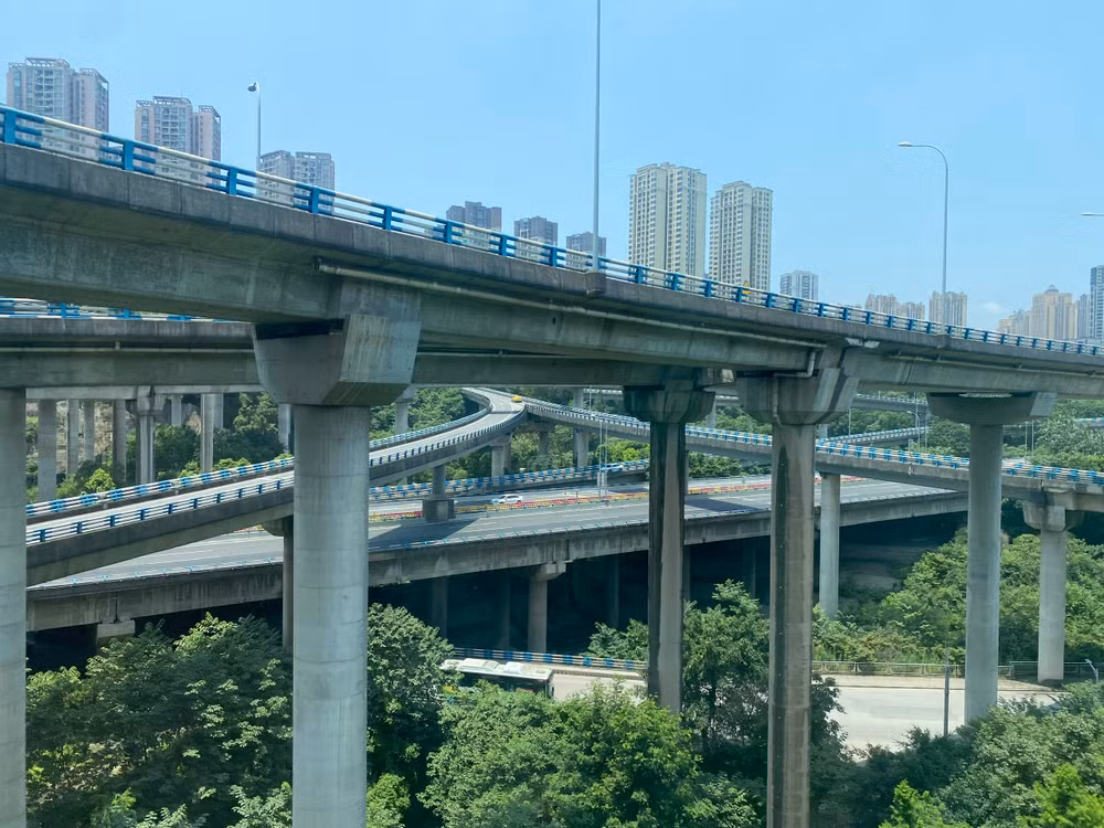 Đường giao thông nhiều tầng- một đặc sản của Trùng Khánh Đường giao thông nhiều tầng- một đặc sản của Trùng Khánh