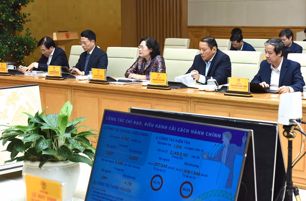 Đại diện lãnh đạo các bộ, ban ngành tham dự phiên họp.