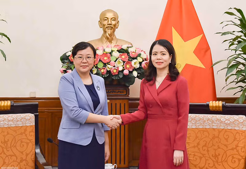 Thứ trưởng Ngoại giao Nguyễn Minh Hằng tiếp Phó Thị trưởng thành phố Trùng Khánh, Trung Quốc Trương Quốc Trí. (Ảnh: Bộ Ngoại giao)