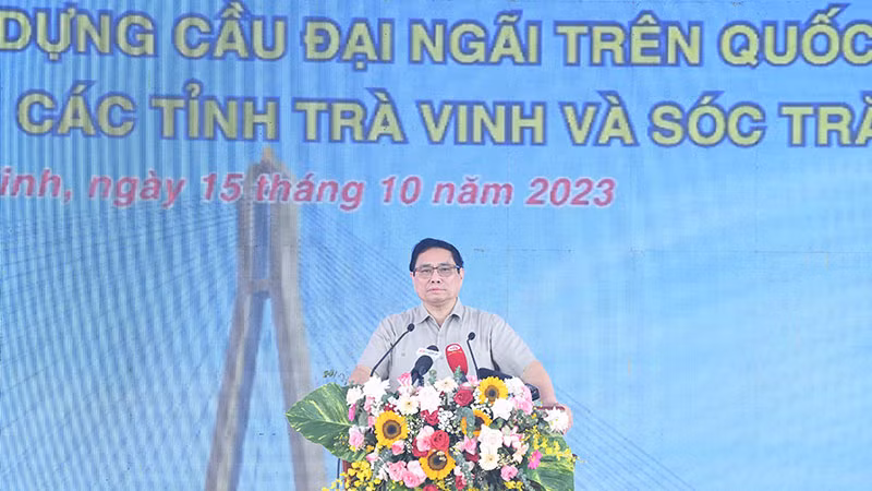 Thủ tướng Phạm Minh Chính phát biểu tại buổi lễ. Thủ tướng Phạm Minh Chính phát biểu tại buổi lễ.