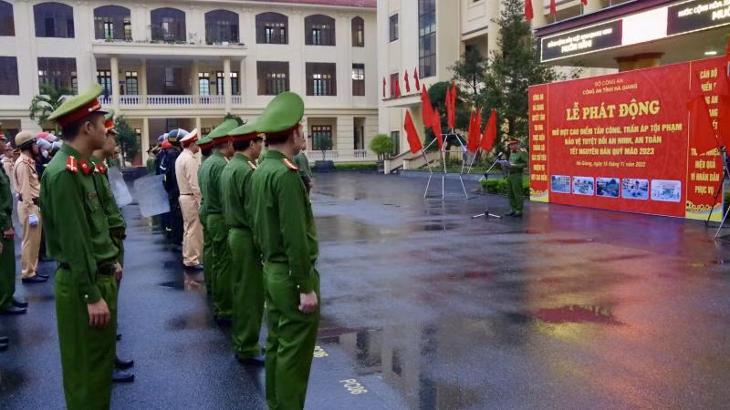 Toàn cảnh Lễ phát động đợt cao điểm tấn công trấn áp tội phạm tại Hà Giang.