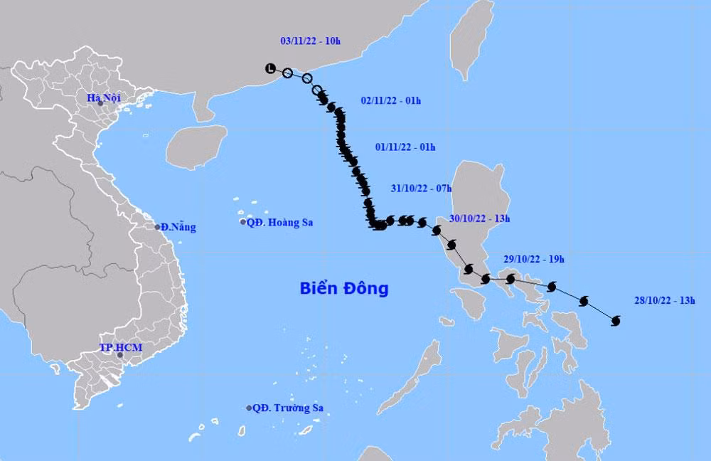 Áp thấp nhiệt đới suy yếu thành vùng áp thấp và tan dần. (Nguồn: nchmf.gov.vn)