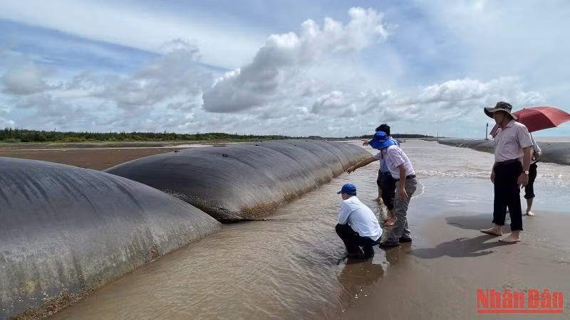 Tỉnh Bến Tre đầu tư xây dựng kè mềm tại xã Thạnh Phong, huyện Thạnh Phú.