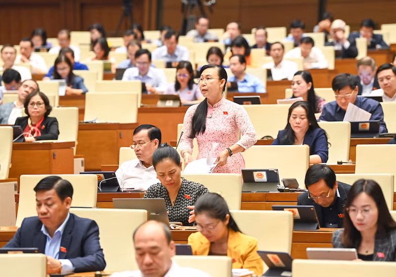 Đại biểu Phan Thị Mỹ Dung (đoàn Long An). Ảnh: Duy Linh