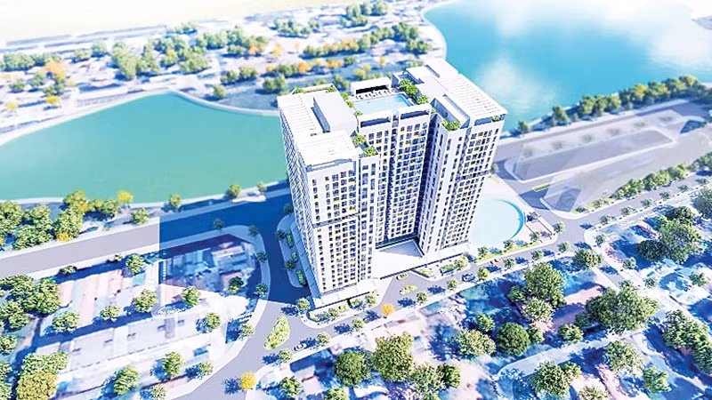 Phối cảnh dự án nhà ở xã hội Rice City Long Châu tại quận Long Biên. Phối cảnh dự án nhà ở xã hội Rice City Long Châu tại quận Long Biên.