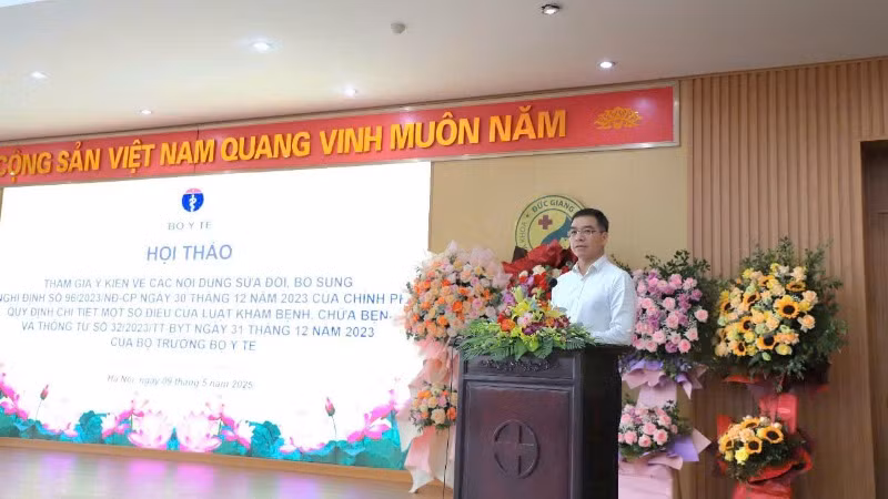 Tiến sĩ Hà Anh Đức, Cục trưởng Quản lý Khám, chữa bệnh phát biểu tại hội thảo