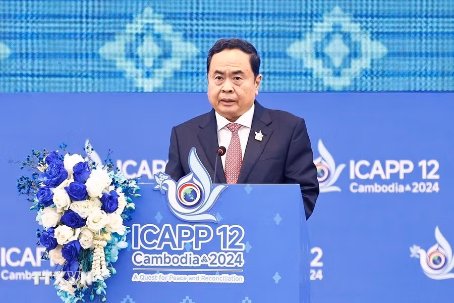 Chủ tịch Quốc hội Trần Thanh Mẫn phát biểu.