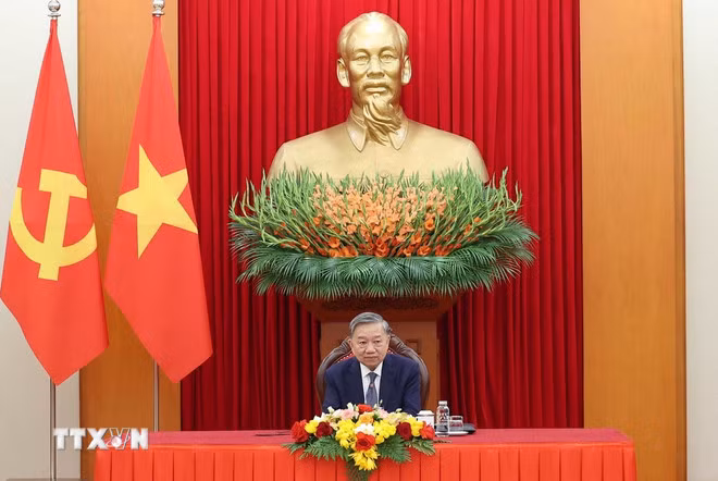 Tổng Bí thư Tô Lâm điện đàm với Chủ tịch Hội đồng châu Âu António Costa. (Ảnh: Thống Nhất/TTXVN)