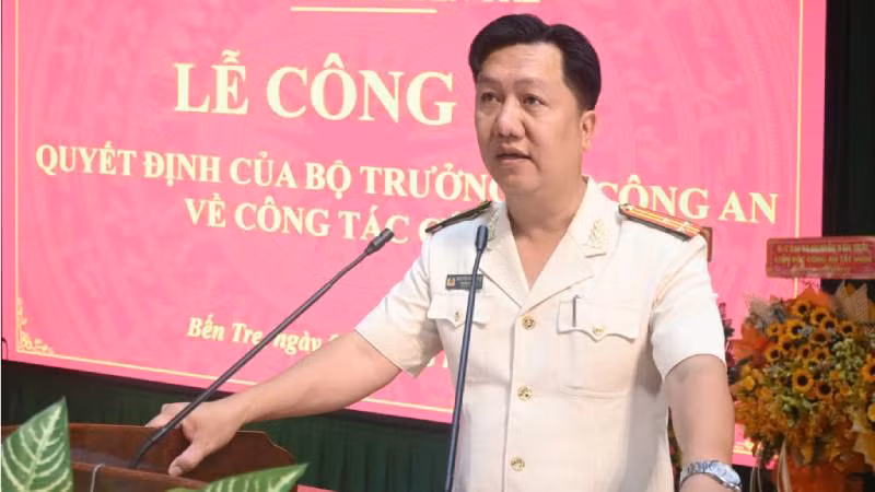 Thượng tá Nguyễn Văn Hạnh được bổ nhiệm giữ chức Phó Giám đốc Công an tỉnh Bến Tre. (Ảnh: HOÀNG TRUNG)