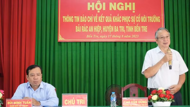 Lãnh đạo tỉnh Bến Tre chủ trì Hội nghị thông tin về kết quả khắc phục ô nhiễm môi trường tại bãi rác An Hiệp.