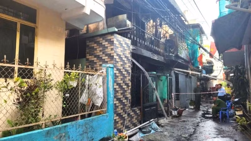 Hiện trường vụ cháy khiến 2 cháu gái tử vong.