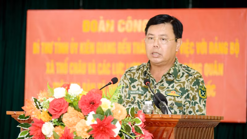 Bí thư Tỉnh ủy Kiên Giang Nguyễn Tiến Hải phát biểu. (Ảnh: PHƯƠNG VŨ)