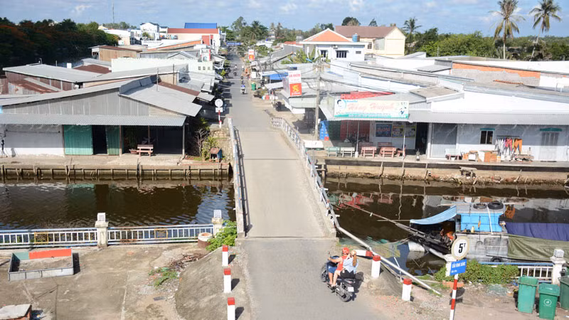 Một góc thị trấn Vĩnh Thuận, huyện Vĩnh Thuận.