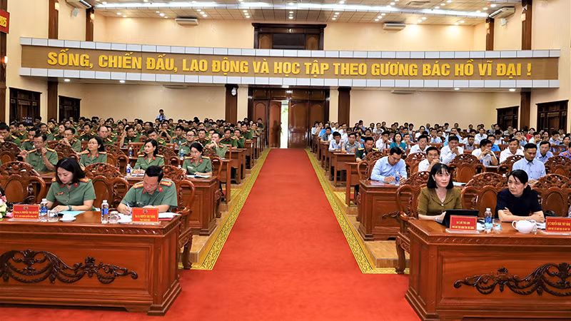 Quang cảnh Hội nghị Tập huấn công tác nhân quyền 2023 của tỉnh Hậu Giang. (Ảnh: Ban Tổ chức cung cấp)