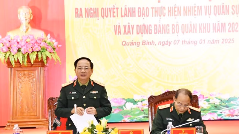 Thượng tướng Trịnh Văn Quyết phát biểu chỉ đạo tại Hội nghị.